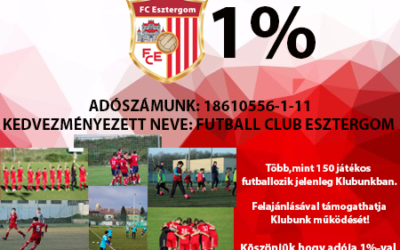 KÉRJÜK TÁMOGASSA ADÓJA 1%-VAL AZ ESZTERGOMI FUTBALL CSAPATOT!